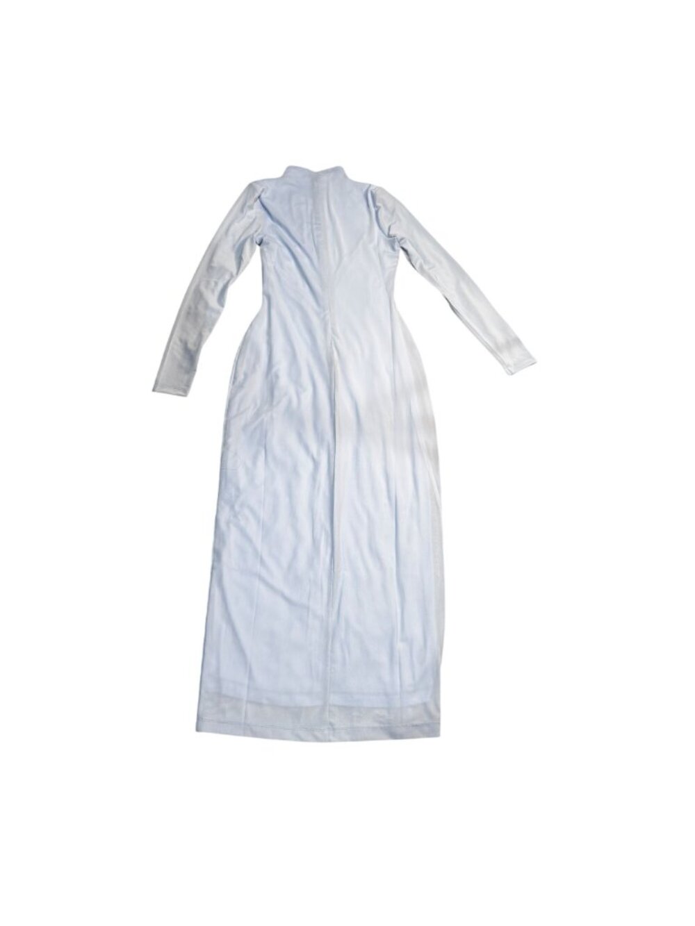 NWT Avec Les Filles Mesh Mock Neck Maxi Dress Sky Blue Small MSRP $118 - Picture 5 of 5